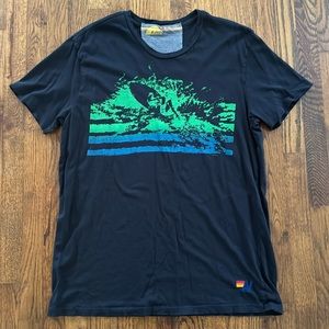 Aviator Nation Surfer Black T-Shirt Large